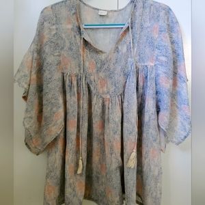 Poetry Multicolor Oversized Blouse. Size Medium